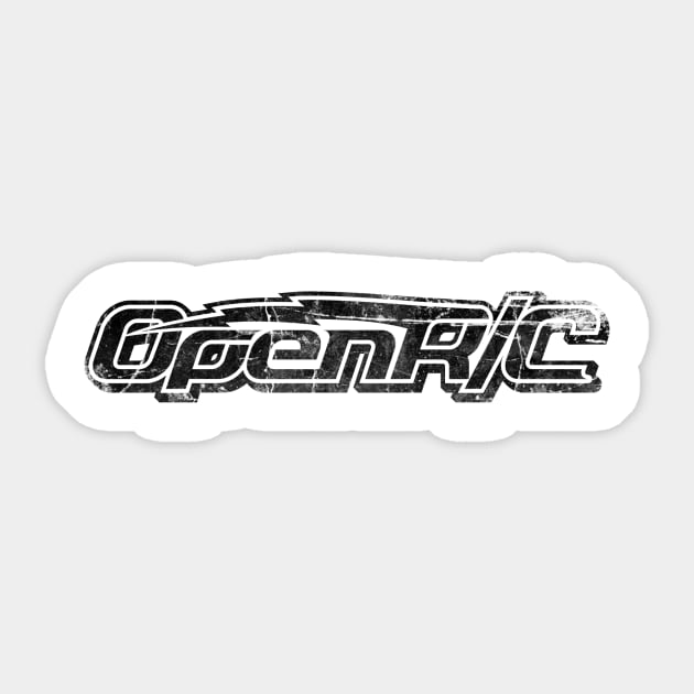 OpenRC black "worn" T-Shirt Sticker by DanielNoree